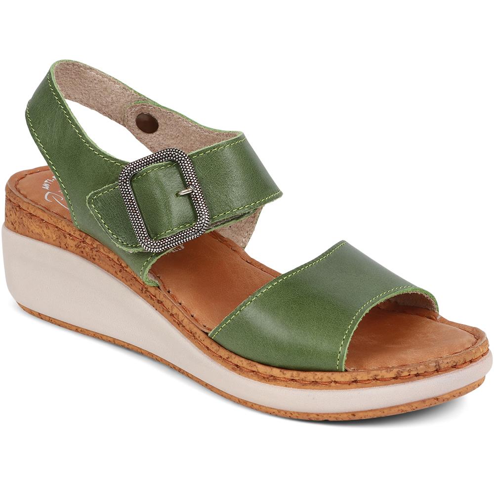 Leather wedge sandals uk best sale